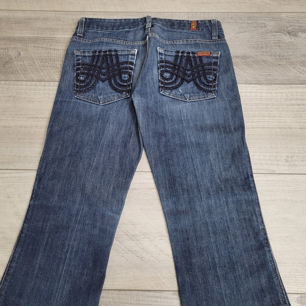 7 FOR ALL MANKIND Jeans Womens 27 "A Pocket" Boot Cut Demin Flare Cowboy Western - Picture 14 of 16